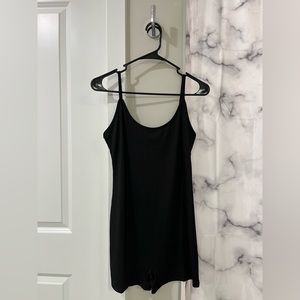 Black Ribbed Lounge Romper